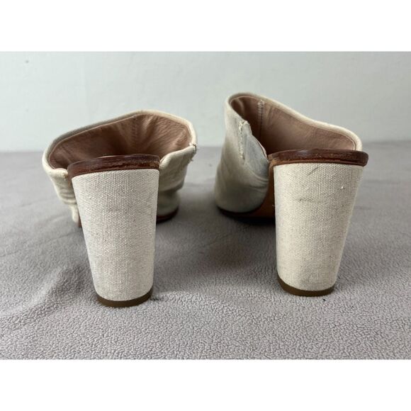 CHARLOTTE STONE Off White Slip On Mule Heel Sandals Shoes   Women's Size 7 - Picture 4 of 9